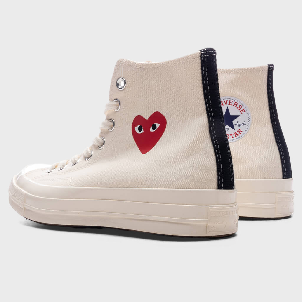 All Star Chuck '70 Hi Small Red Heart - White