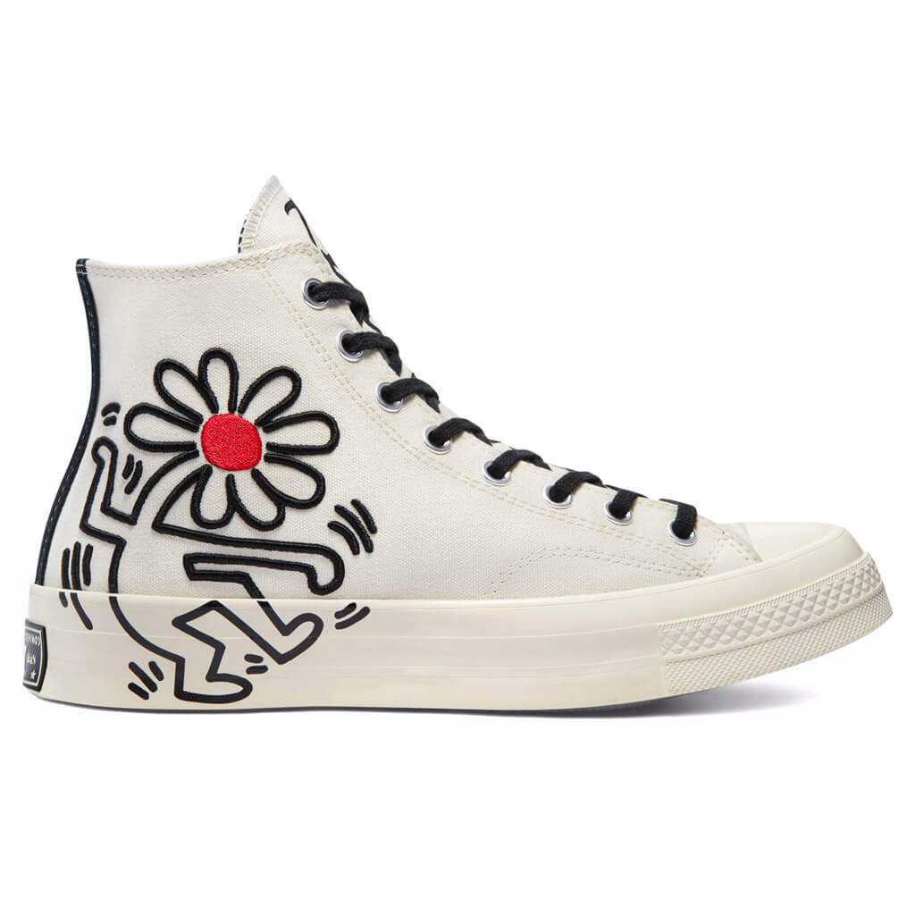 Chuck 70 Hi - Egret/Black/Red