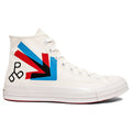 Chuck 70 Hi - White/Fiery Red/Diva Blue