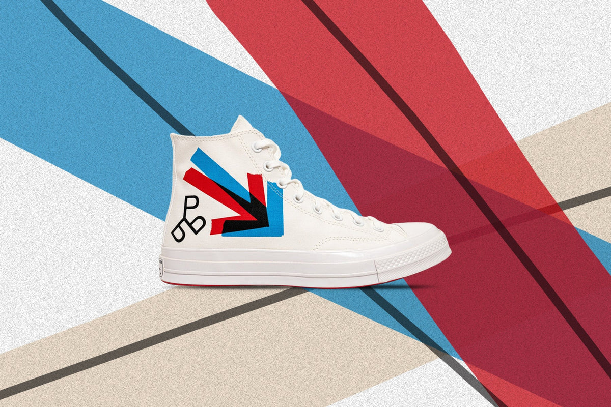 Chuck 70 Hi - White/Fiery Red/Diva Blue