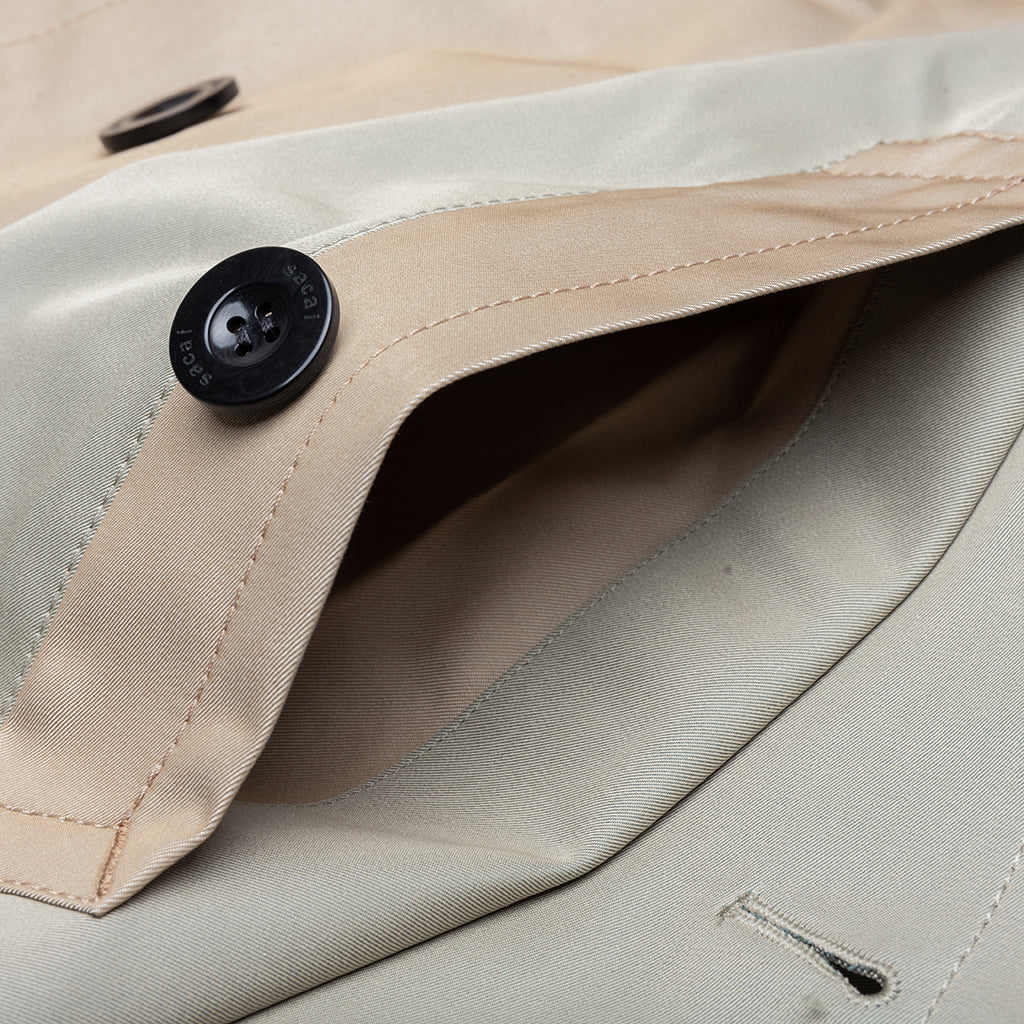 Cotton Gabardine Coat - Khaki/Beige