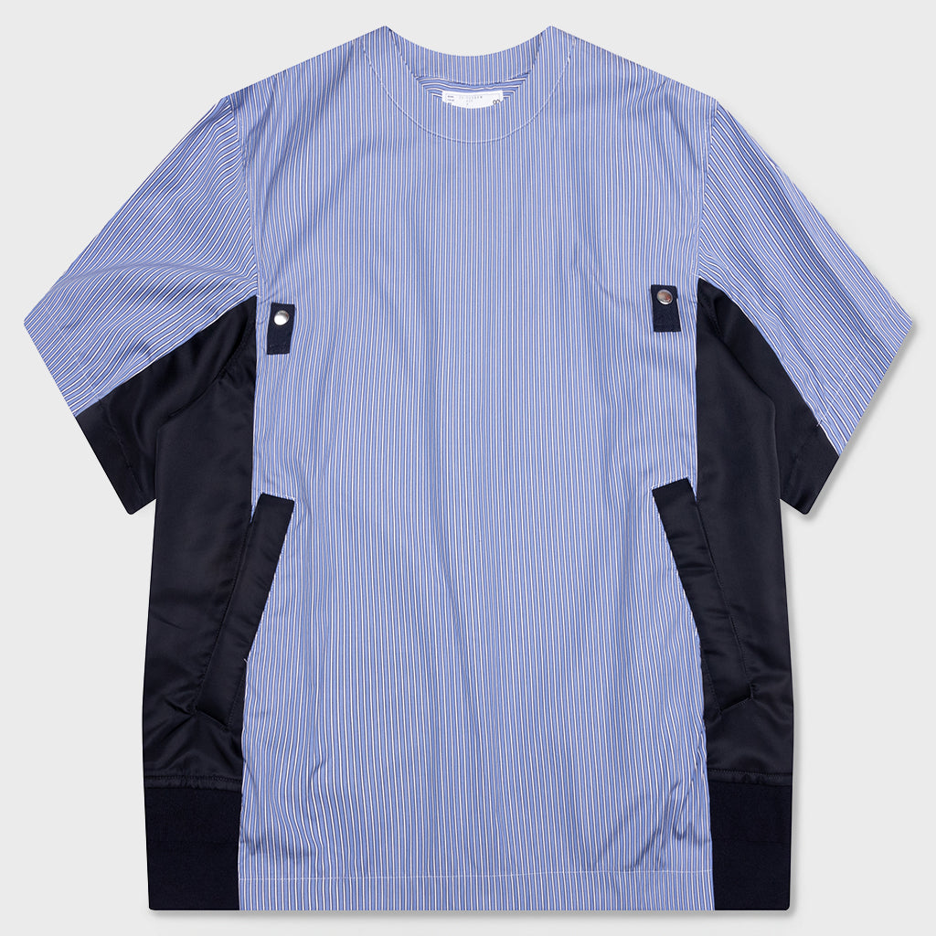 Cotton Poplin Pullover - Blue Stripe