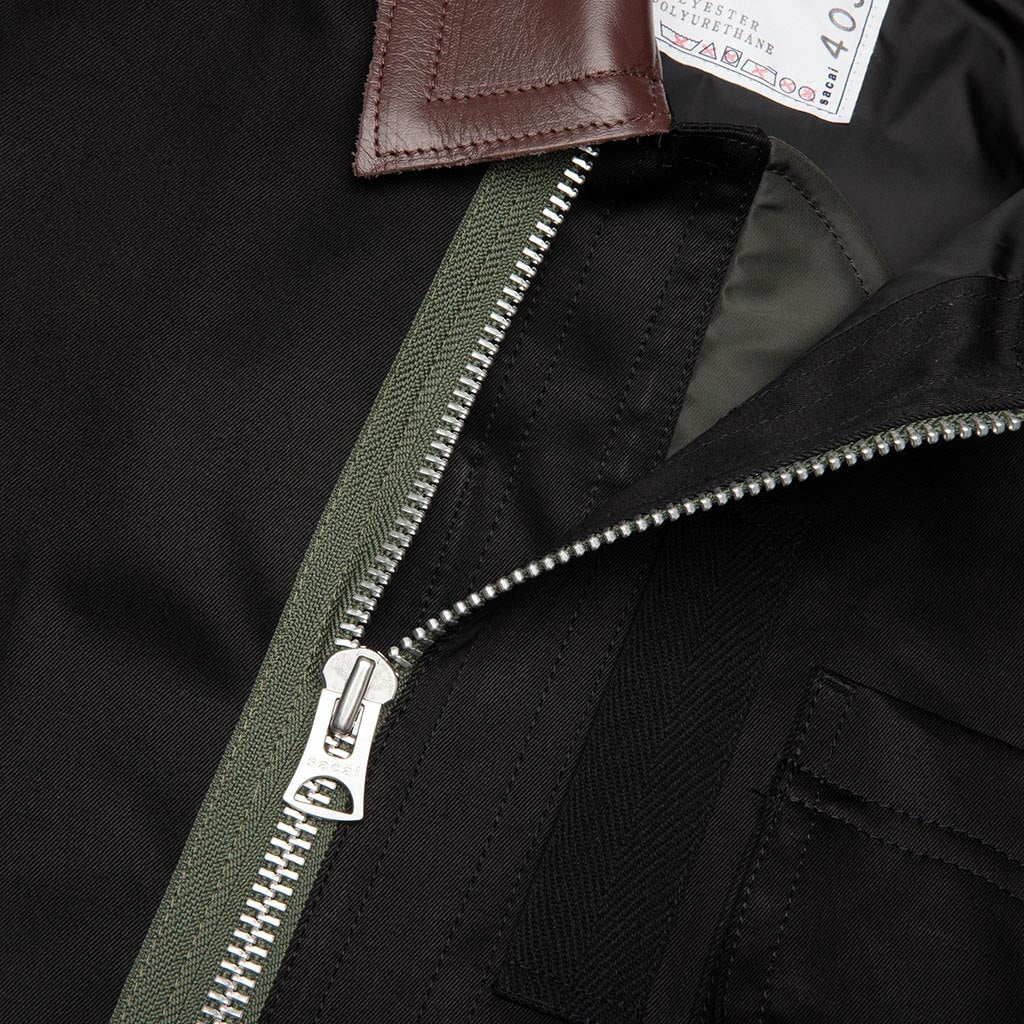 Cotton Chino Blouson - Black