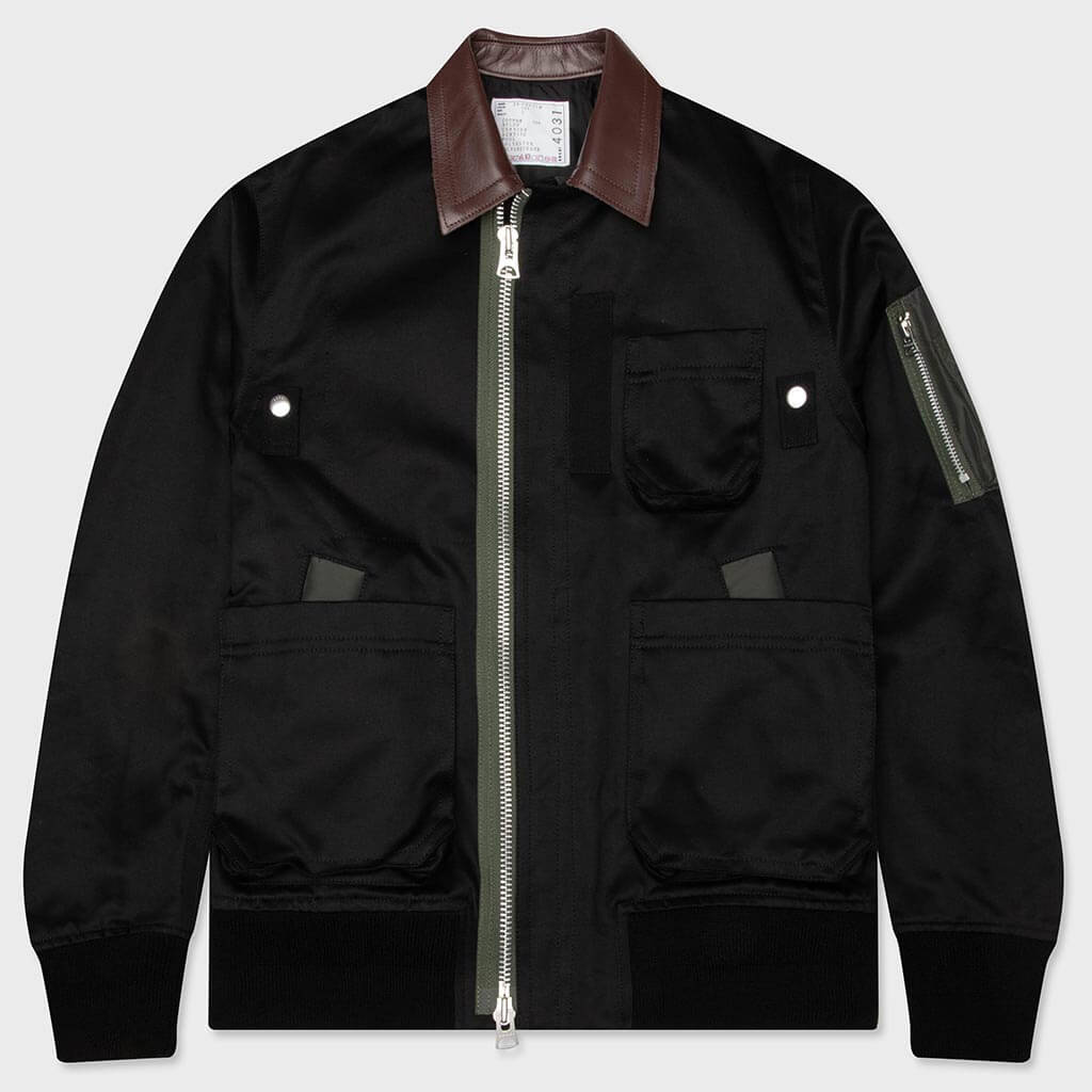 Cotton Chino Blouson - Black