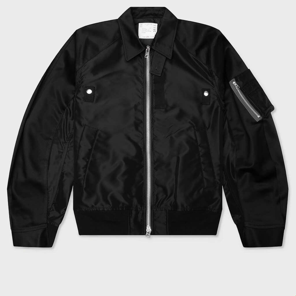 Cotton Chino x Nylon Twill Blouson - Black