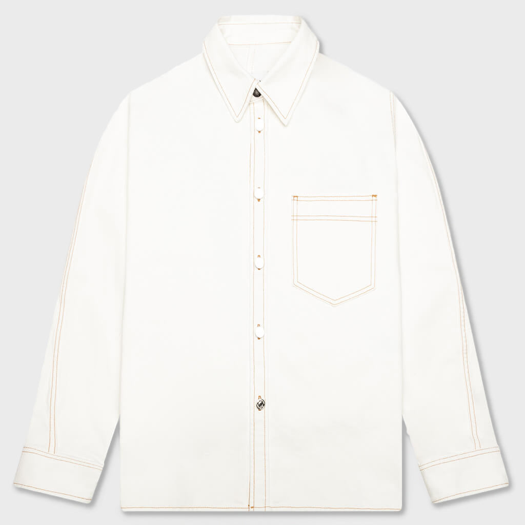 Couture Seam Overshirt - White