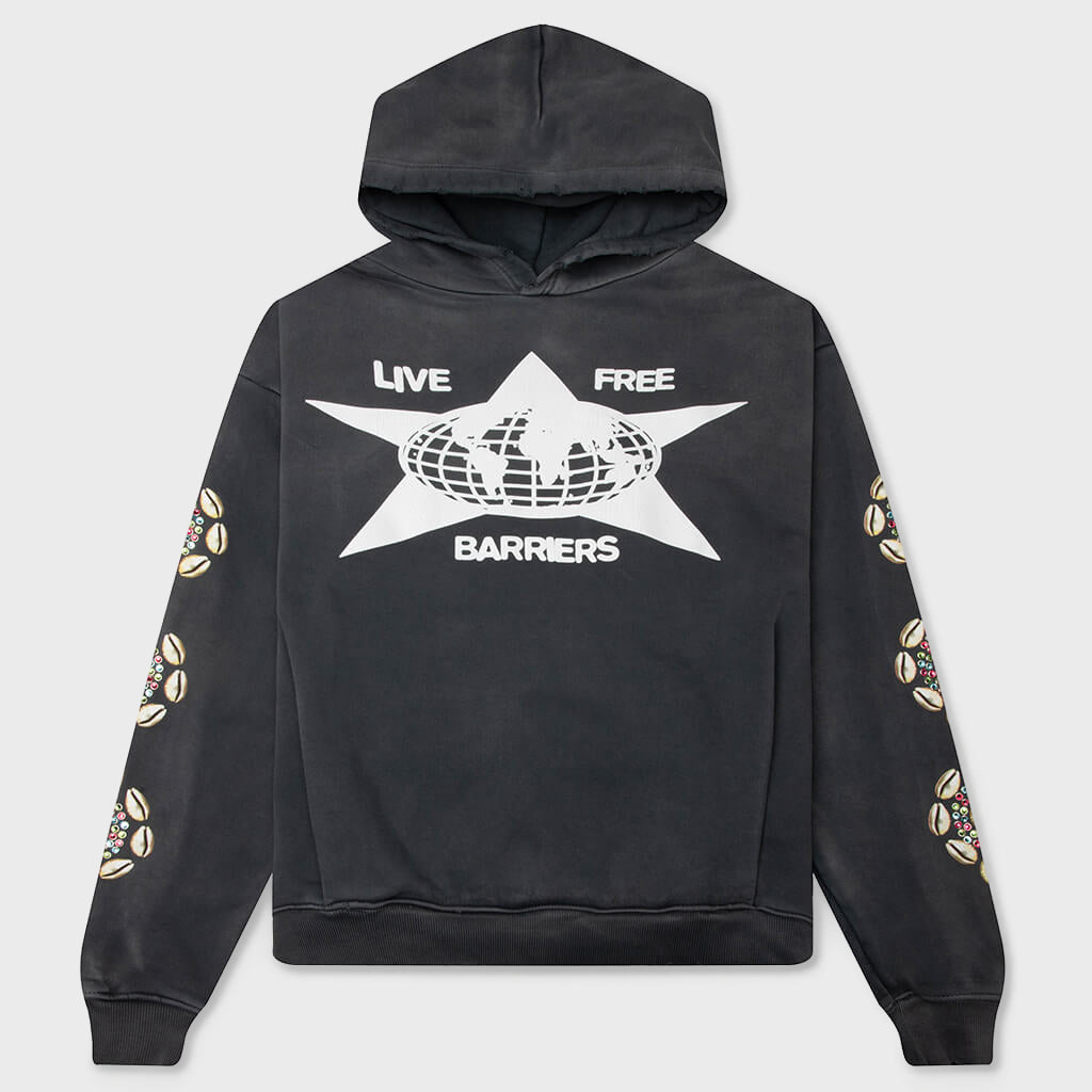 Cowrie Crystal Hoodie - Black