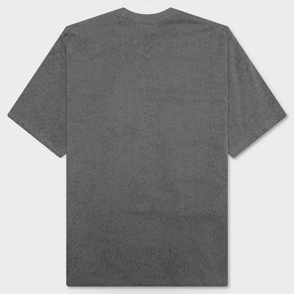 Crack Print Pattern Logo Relaxed Fit Tee - Black
