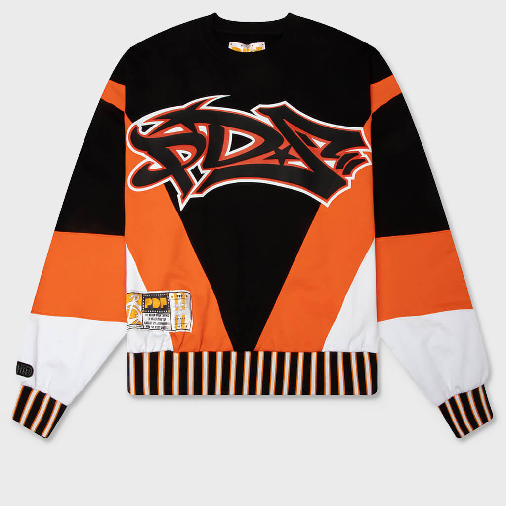 Crew Neck A - Orange/Black/White