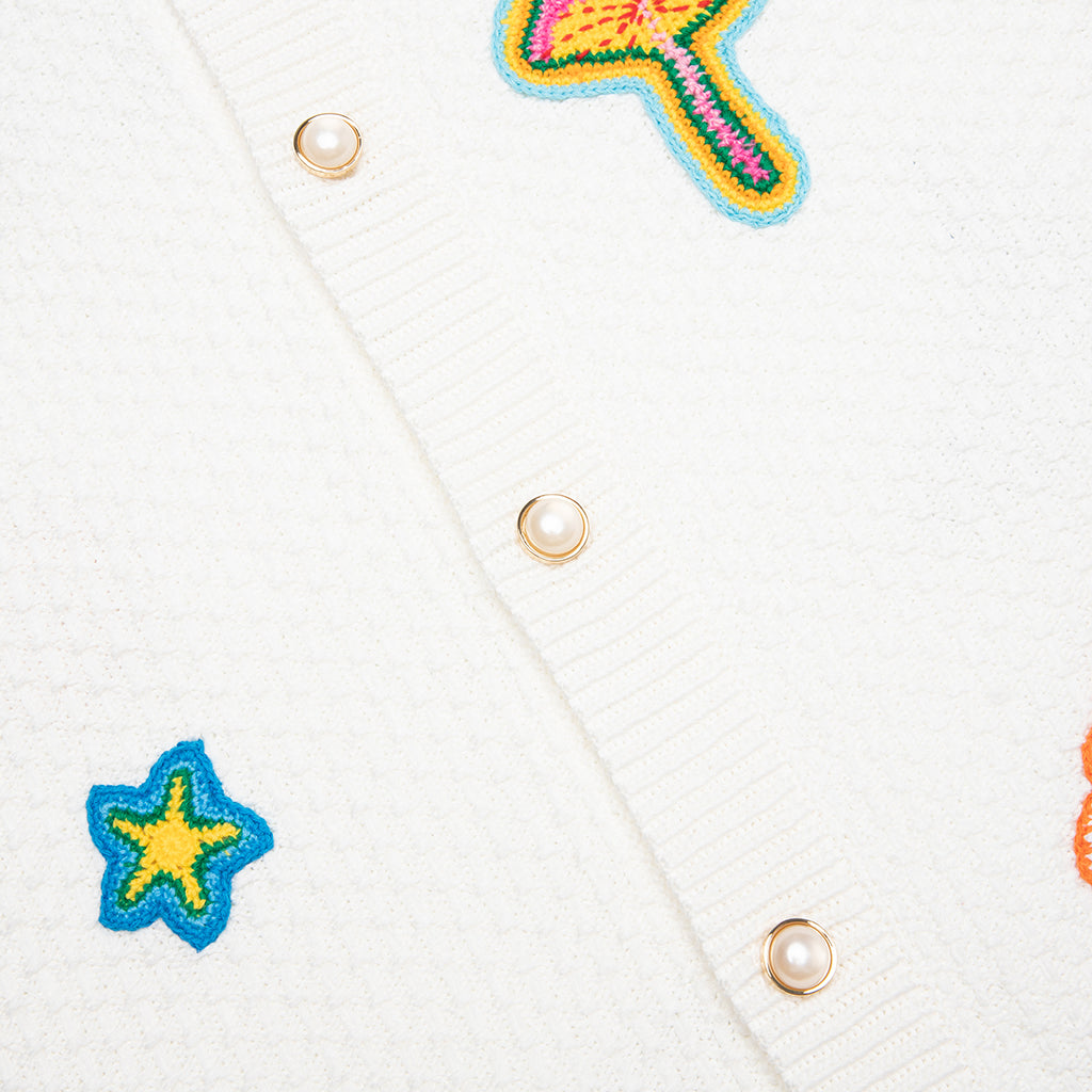 Crochet Shirt With Patches - White