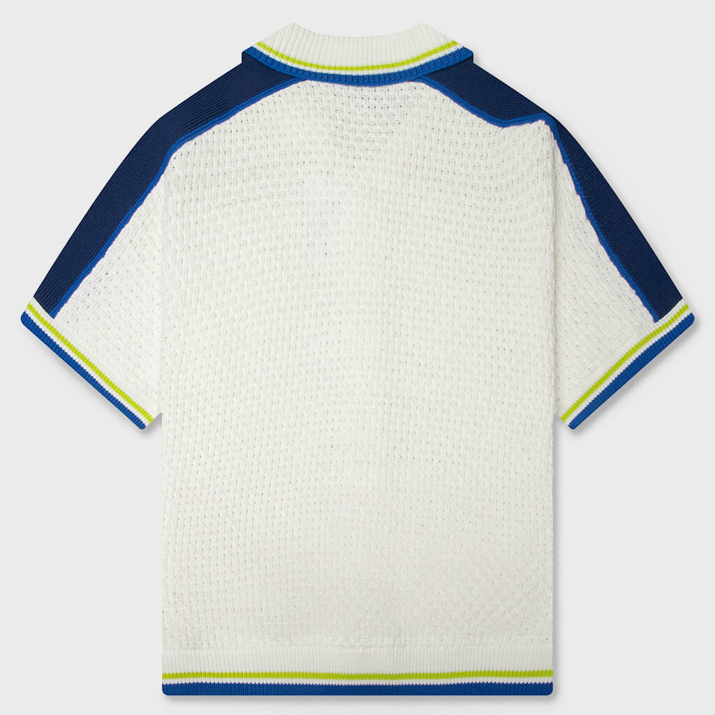 Crochet Shirt - White/Blue