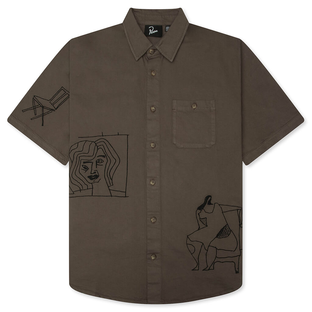 Crooked Face S/S Shirt - Brown