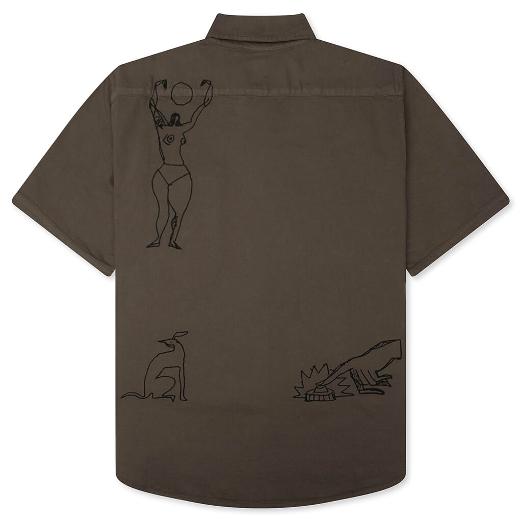 Crooked Face S/S Shirt - Brown