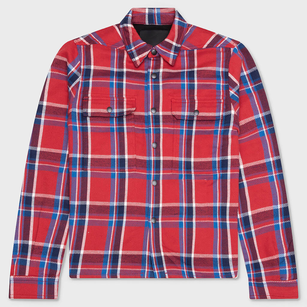 Cropped Outershirt - Red Plaid