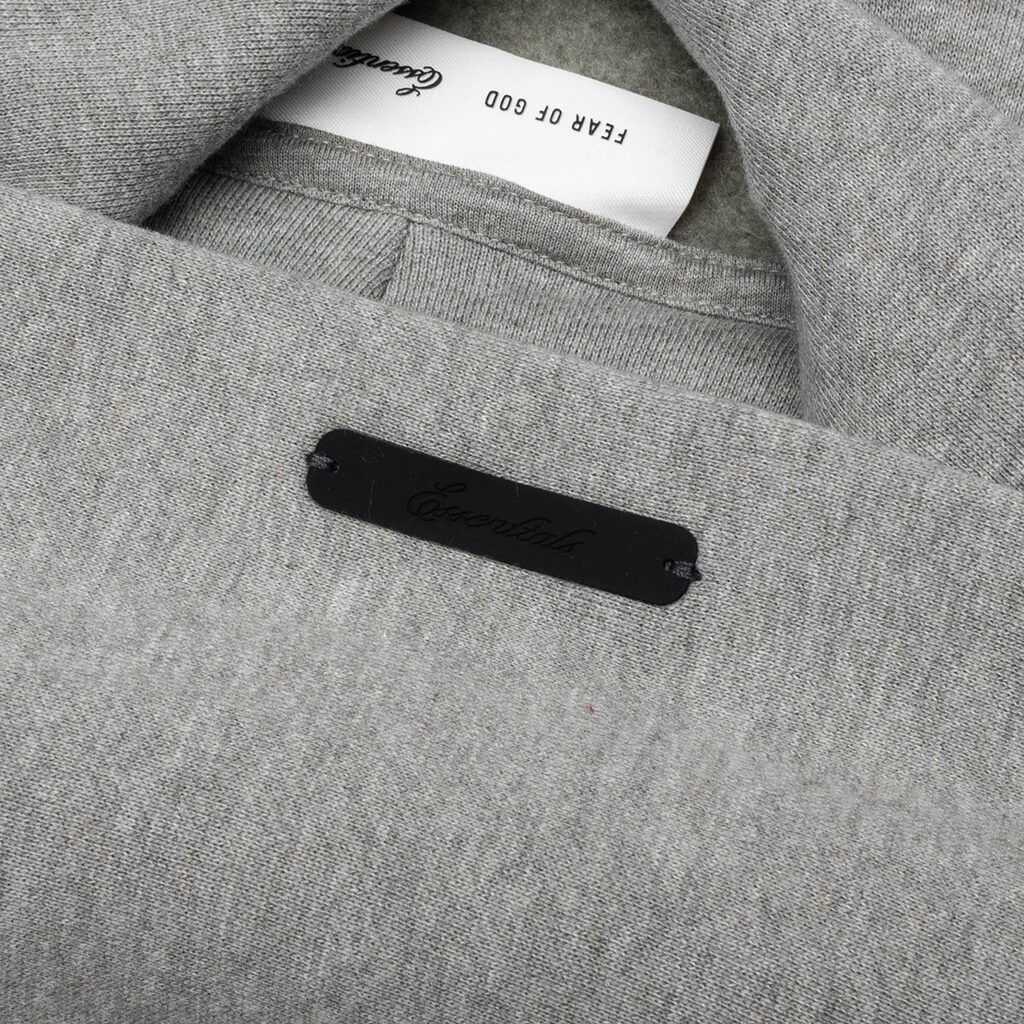 Cropped Relaxed Panelled Hoodie - Seal Heather/Iron Grey