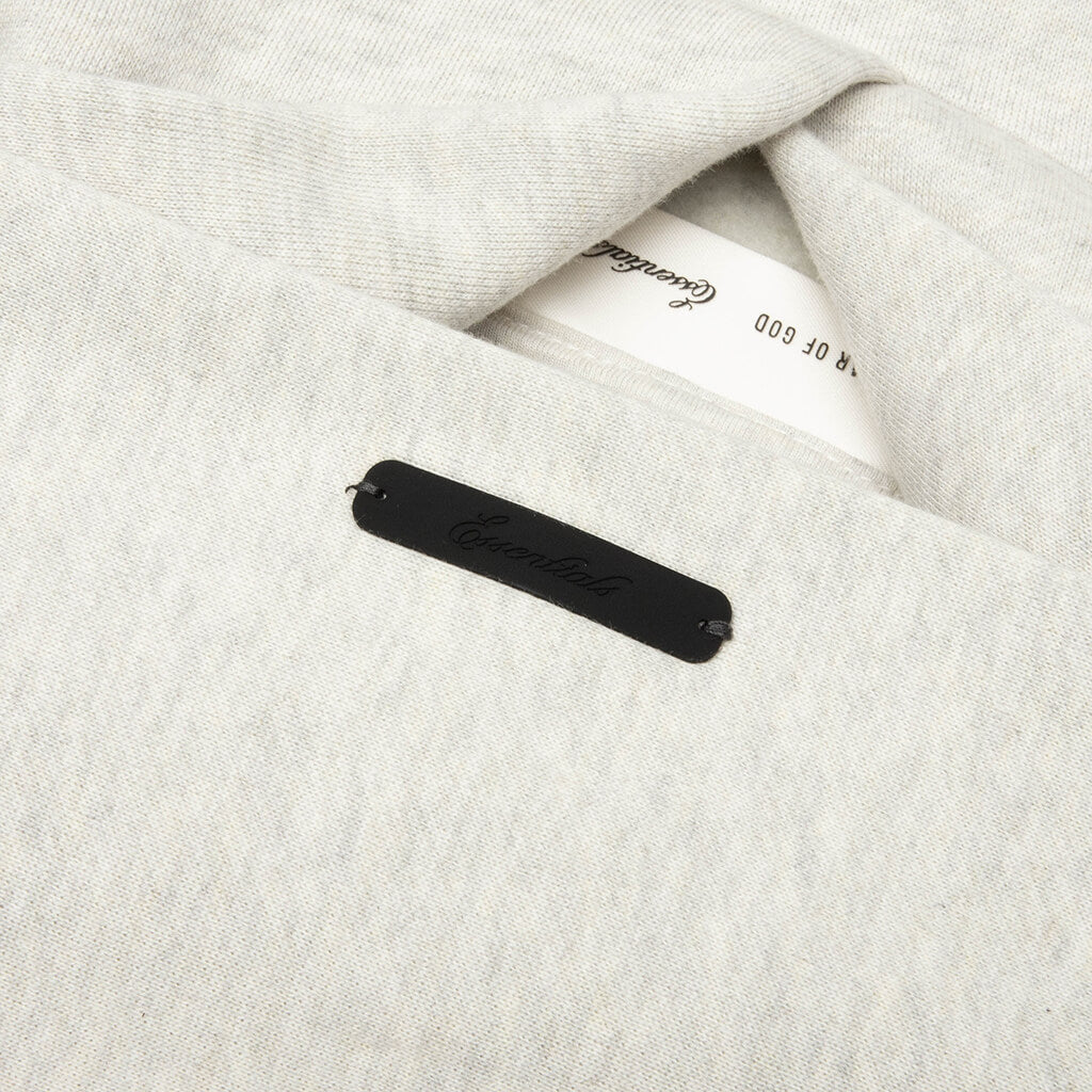 Cropped Relaxed Panelled Hoodie - Vanilla Heather/Seal