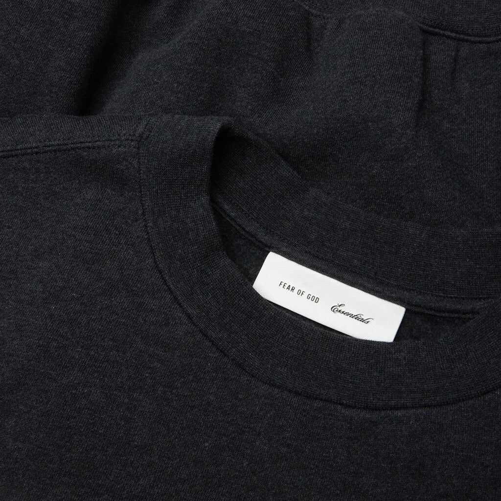 Cropped Relaxed Panelled Sweatshirt - Iron Grey Heather/Seal Heather