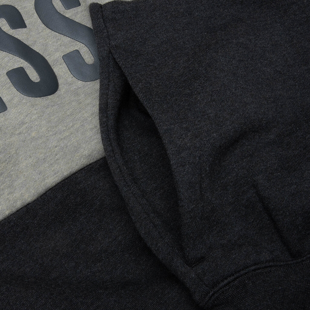 Cropped Relaxed Panelled Sweatshirt - Iron Grey Heather/Seal Heather