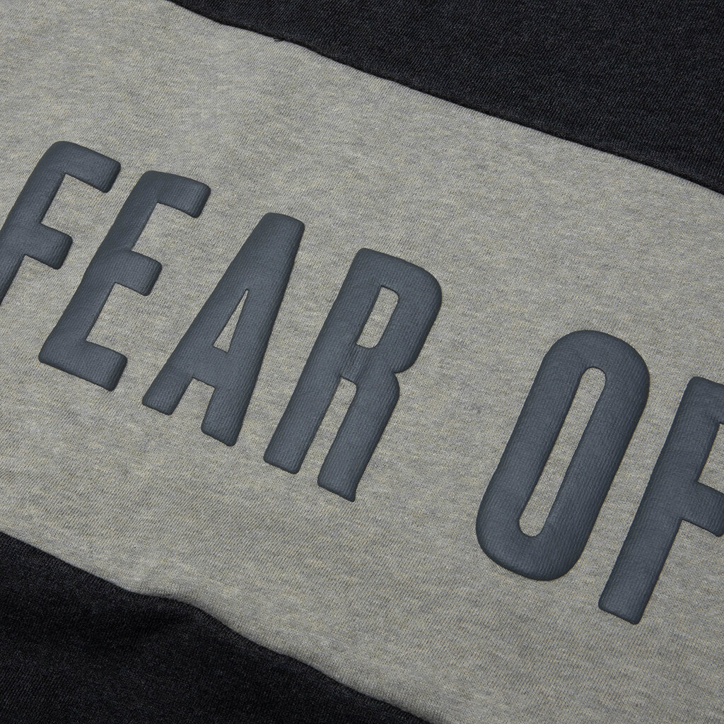 Cropped Relaxed Panelled Sweatshirt - Iron Grey Heather/Seal Heather