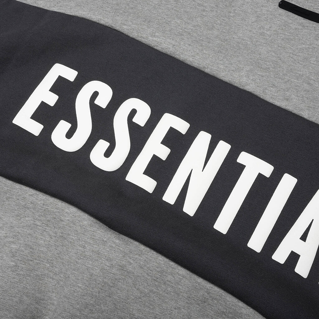 Cropped Relaxed Panelled Sweatshirt - Seal Heather/Iron Grey