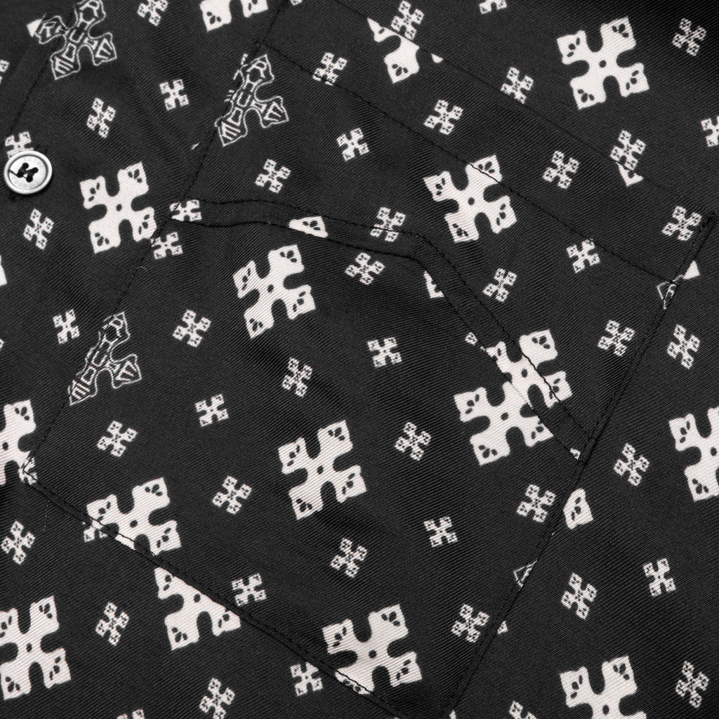 Cross Bandana Rayon Shirt - Black/White