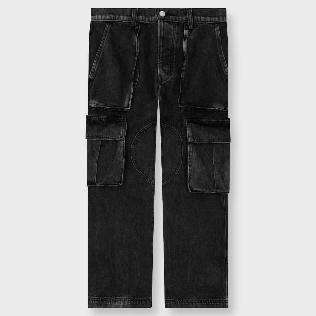 Denim Logo Cargos - Charcoal Wash