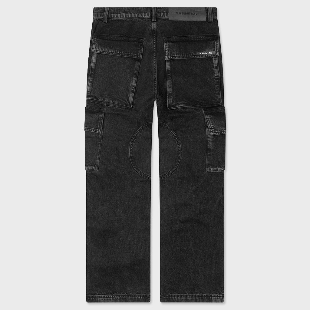 Denim Logo Cargos - Charcoal Wash