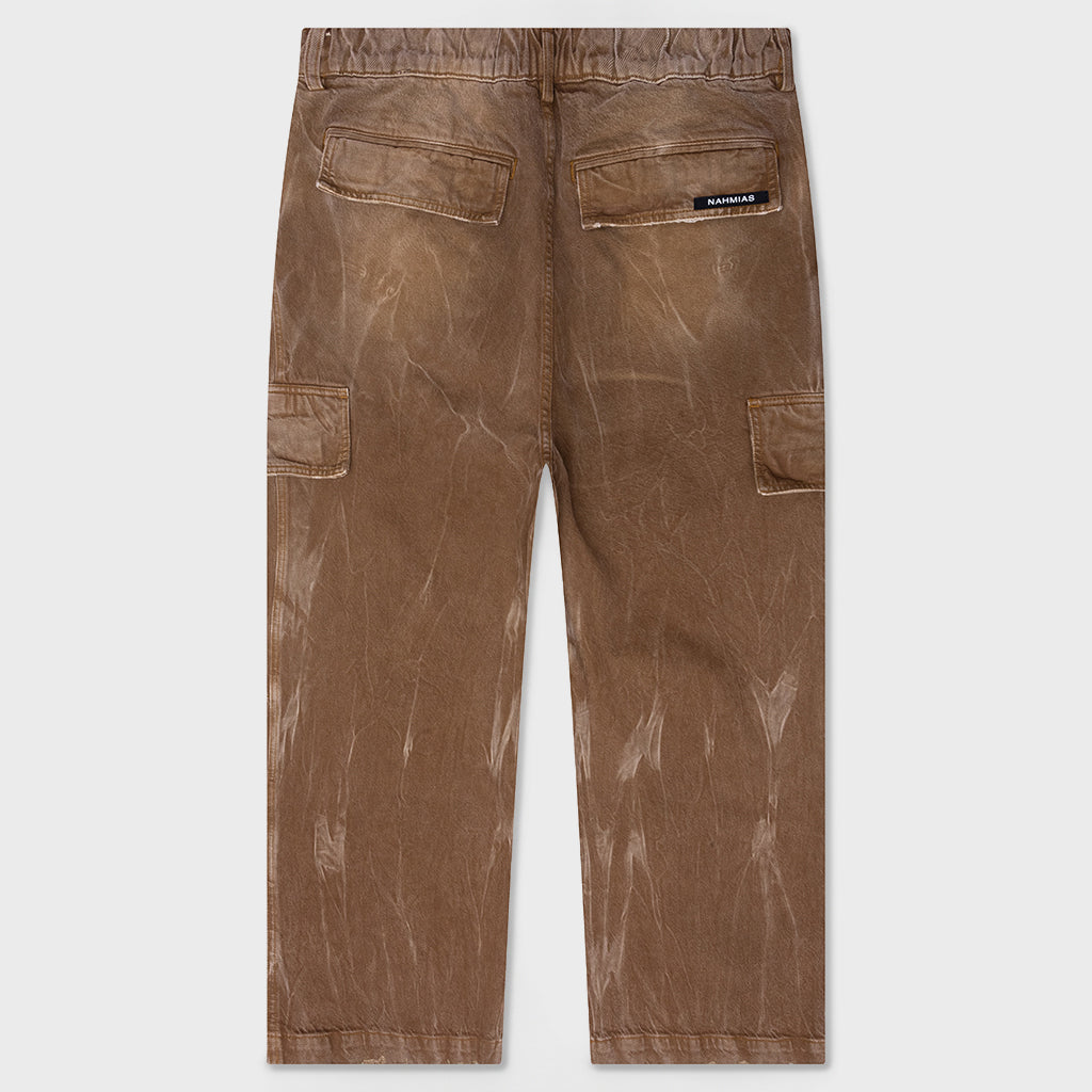 Denim Oversized Cargos - Brown Wash