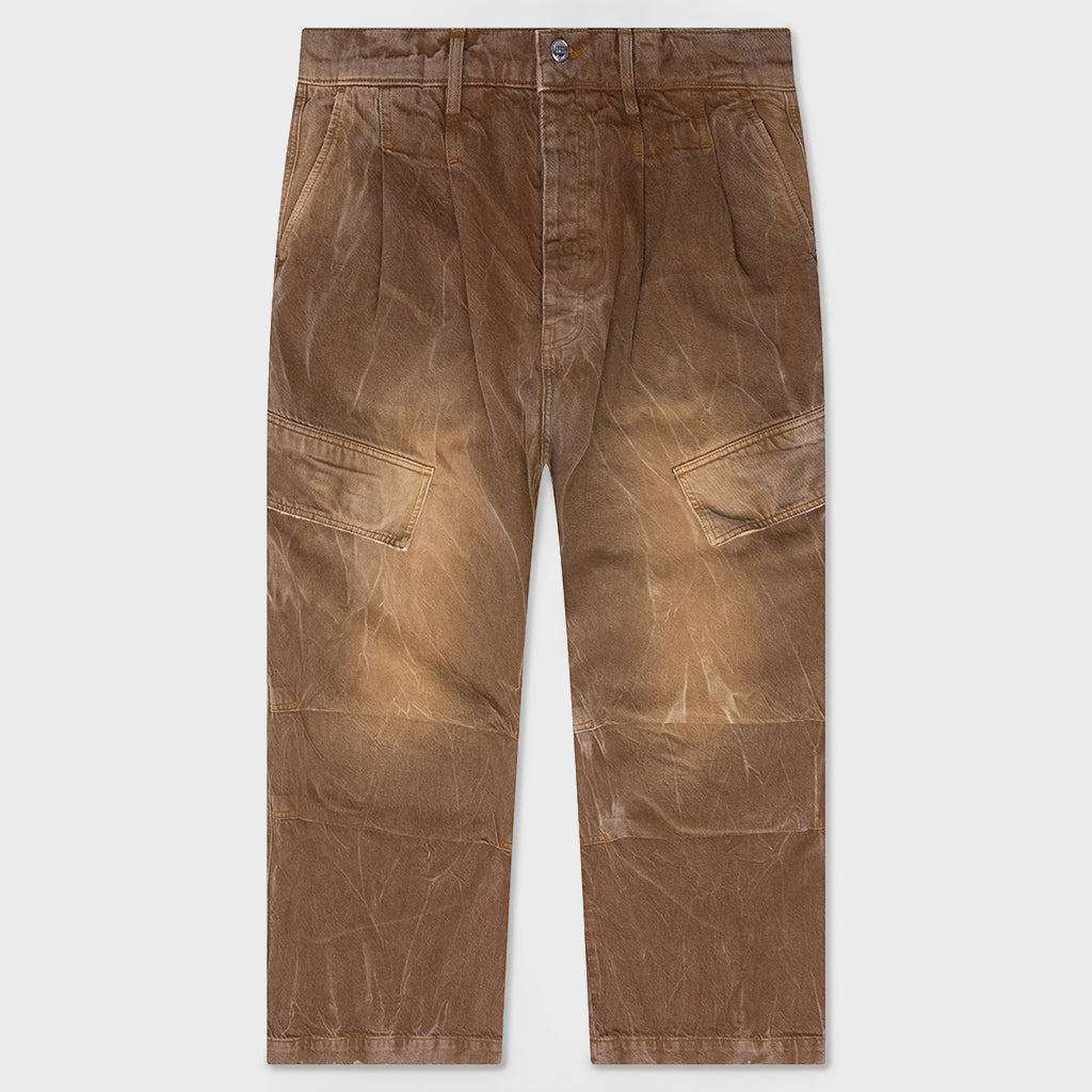 Denim Oversized Cargos - Brown Wash