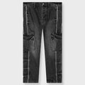 Denim Track Logo Cargo Pants - Dark Wash