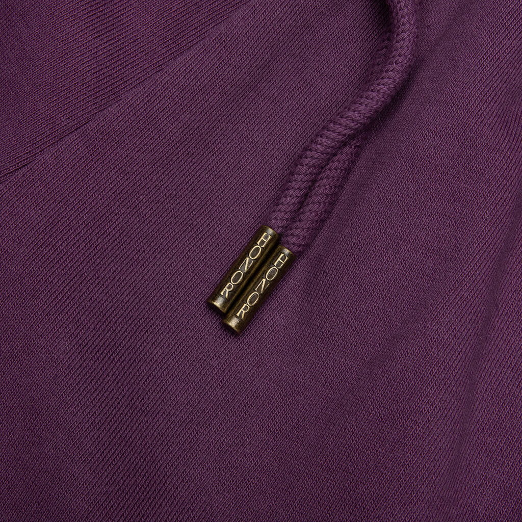 Denim Panel Flare Sweatpant - Purple