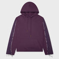 Denim Panel Hoodie - Purple