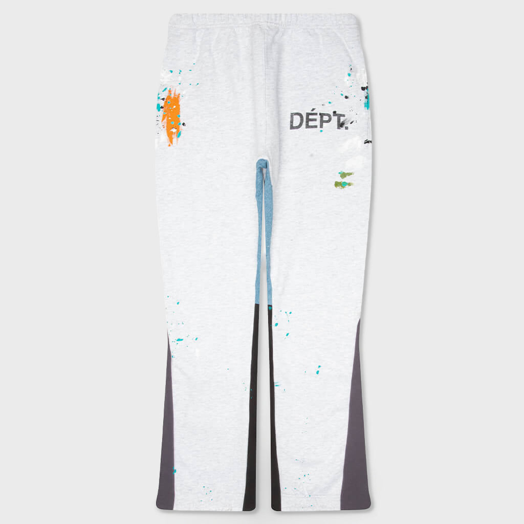 Dépt Logo Painted Sweatpant Flares - Light Heather Grey/Navy/Black