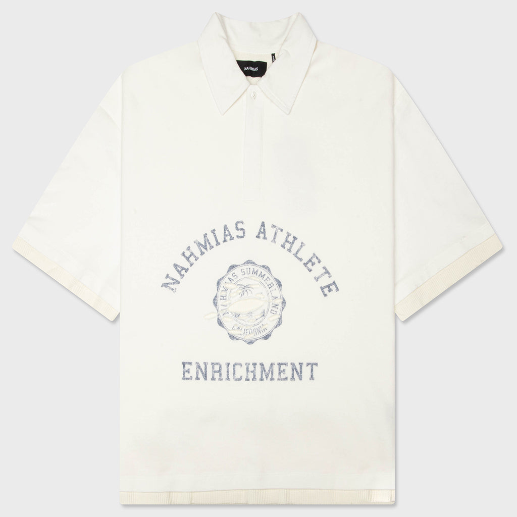 Destroyed Short Sleeve Polo - Egg White