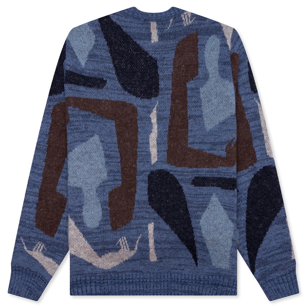 Detached Knitting Pullover - Blue