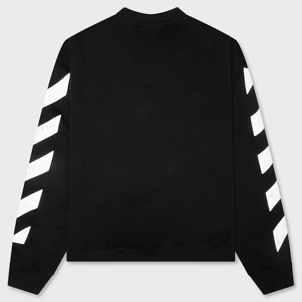 Diagonal Crewneck Sweatshirt - Black