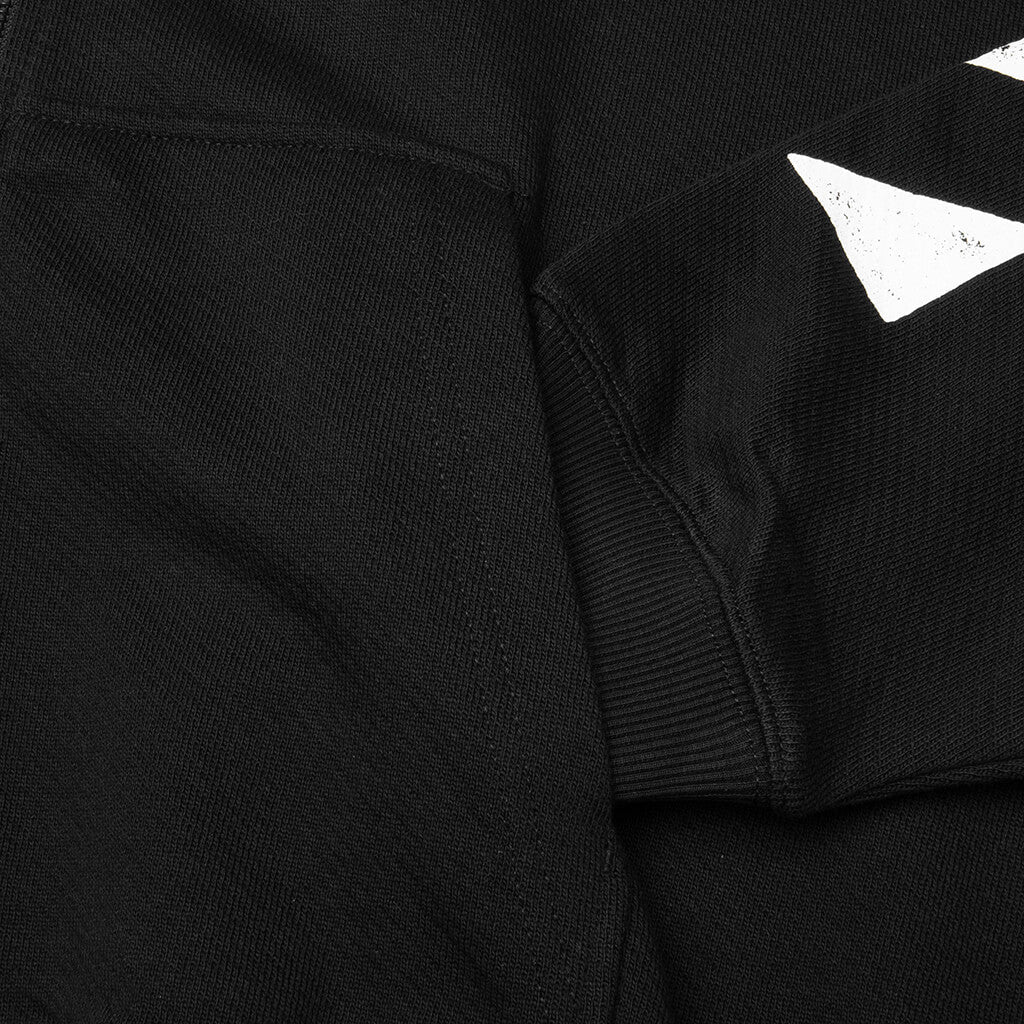 Core Diagonal Zip Hoodie - Black