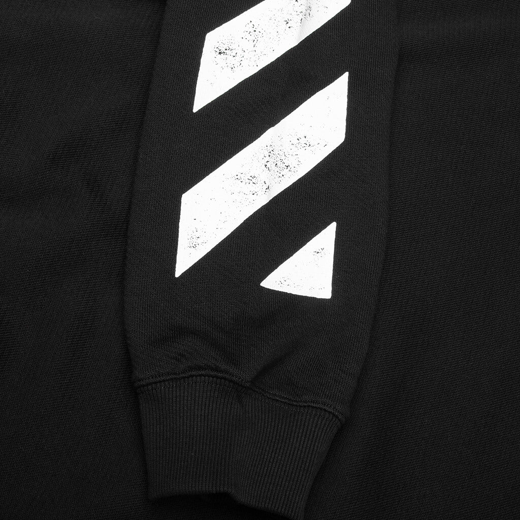 Core Diagonal Zip Hoodie - Black