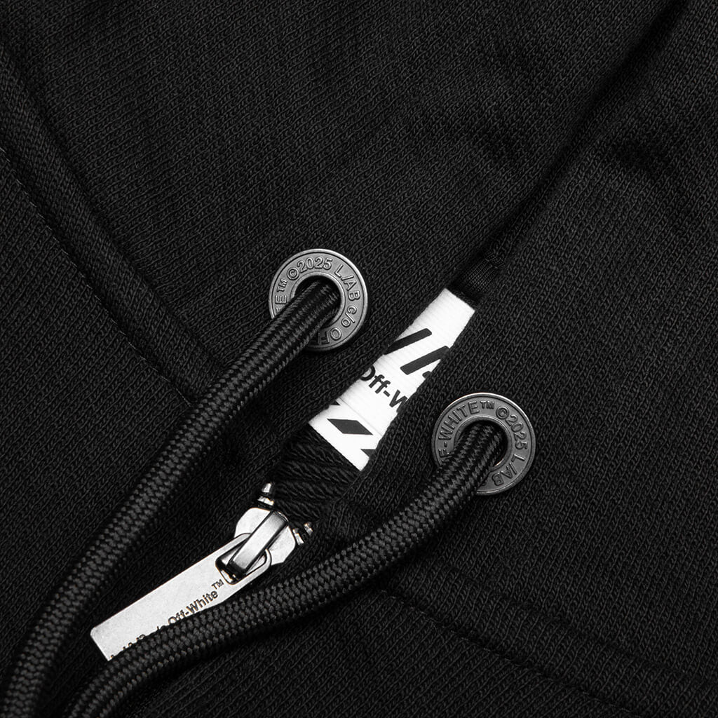 Core Diagonal Zip Hoodie - Black
