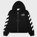 Core Diagonal Zip Hoodie - Black