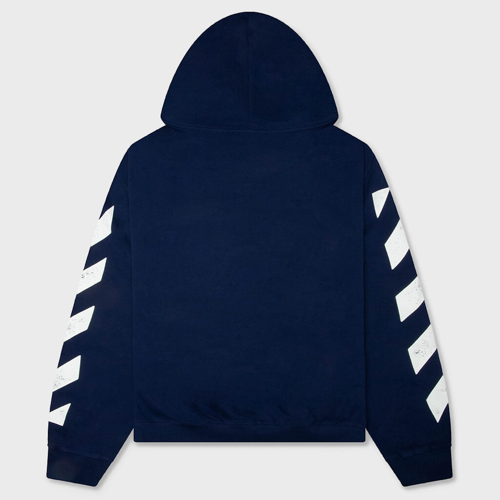 Core Diagonal Zip Hoodie - Marine