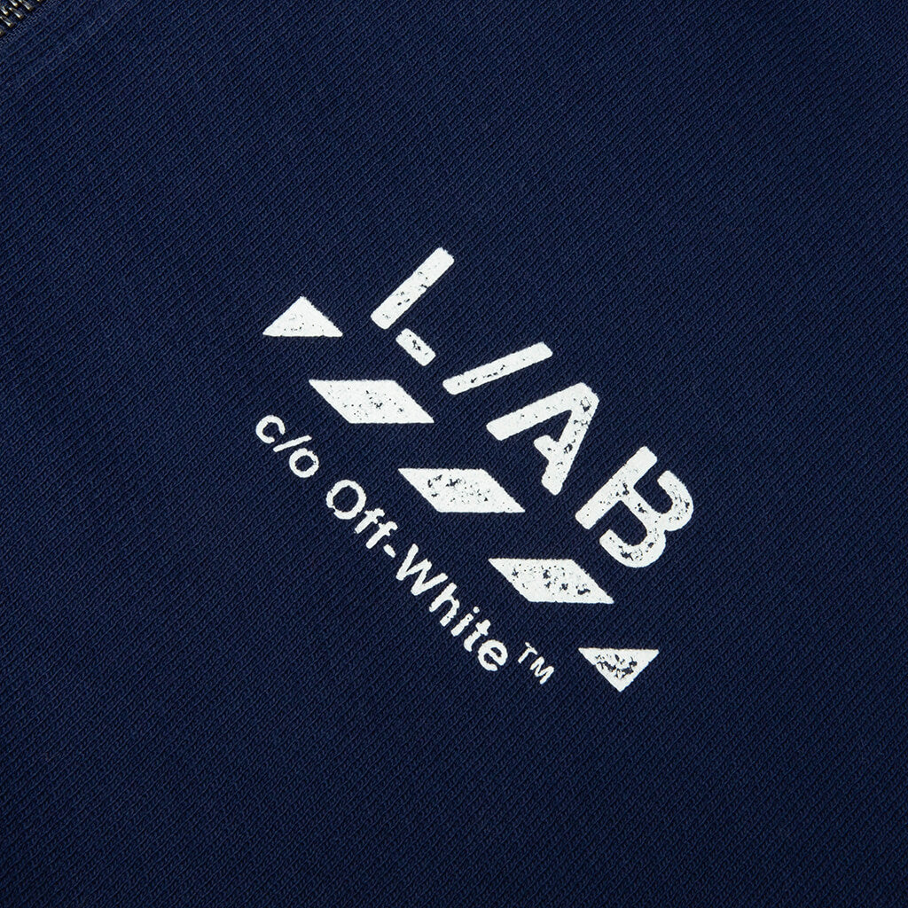 Core Diagonal Zip Hoodie - Marine