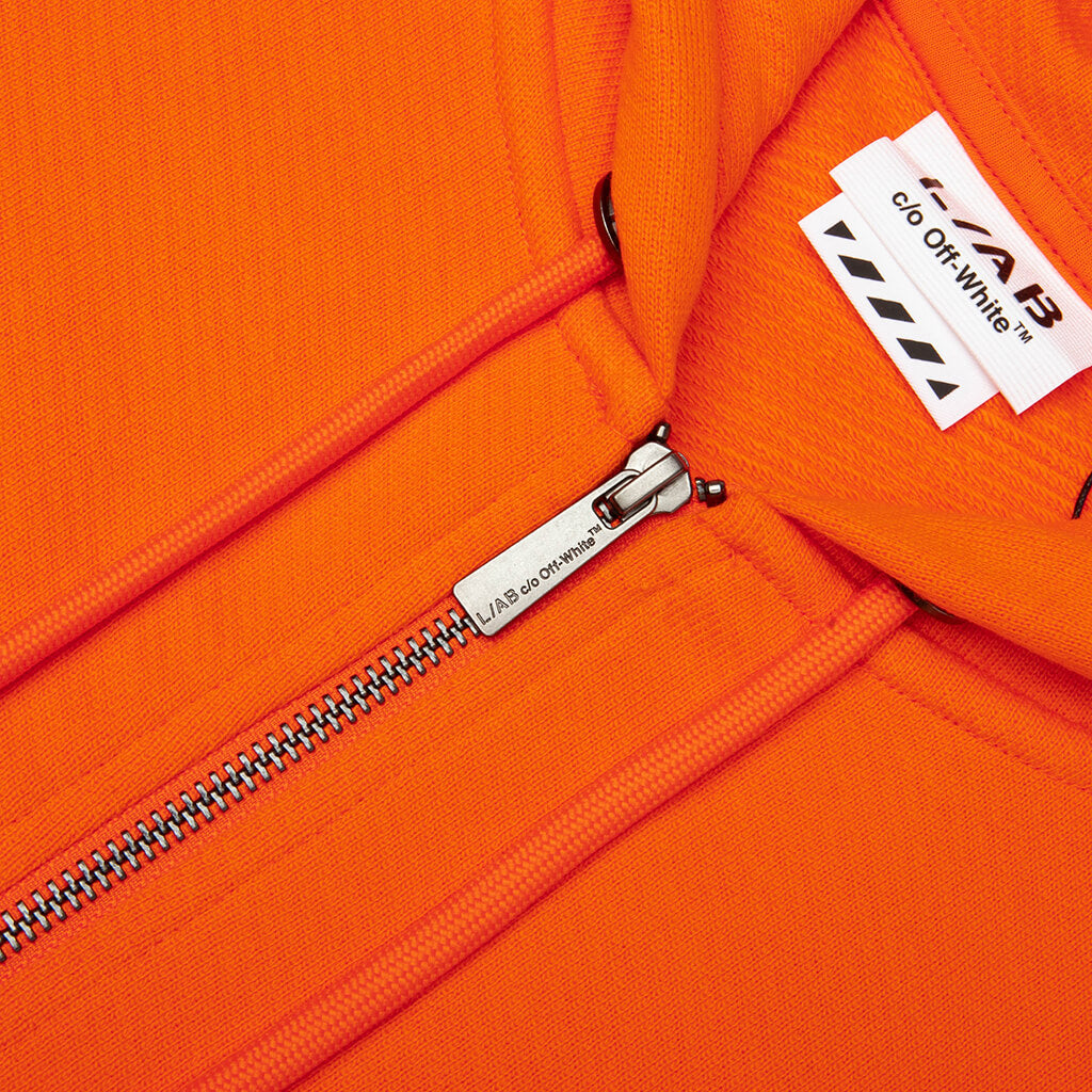 Core Diagonal Zip Hoodie - Orange Tiger