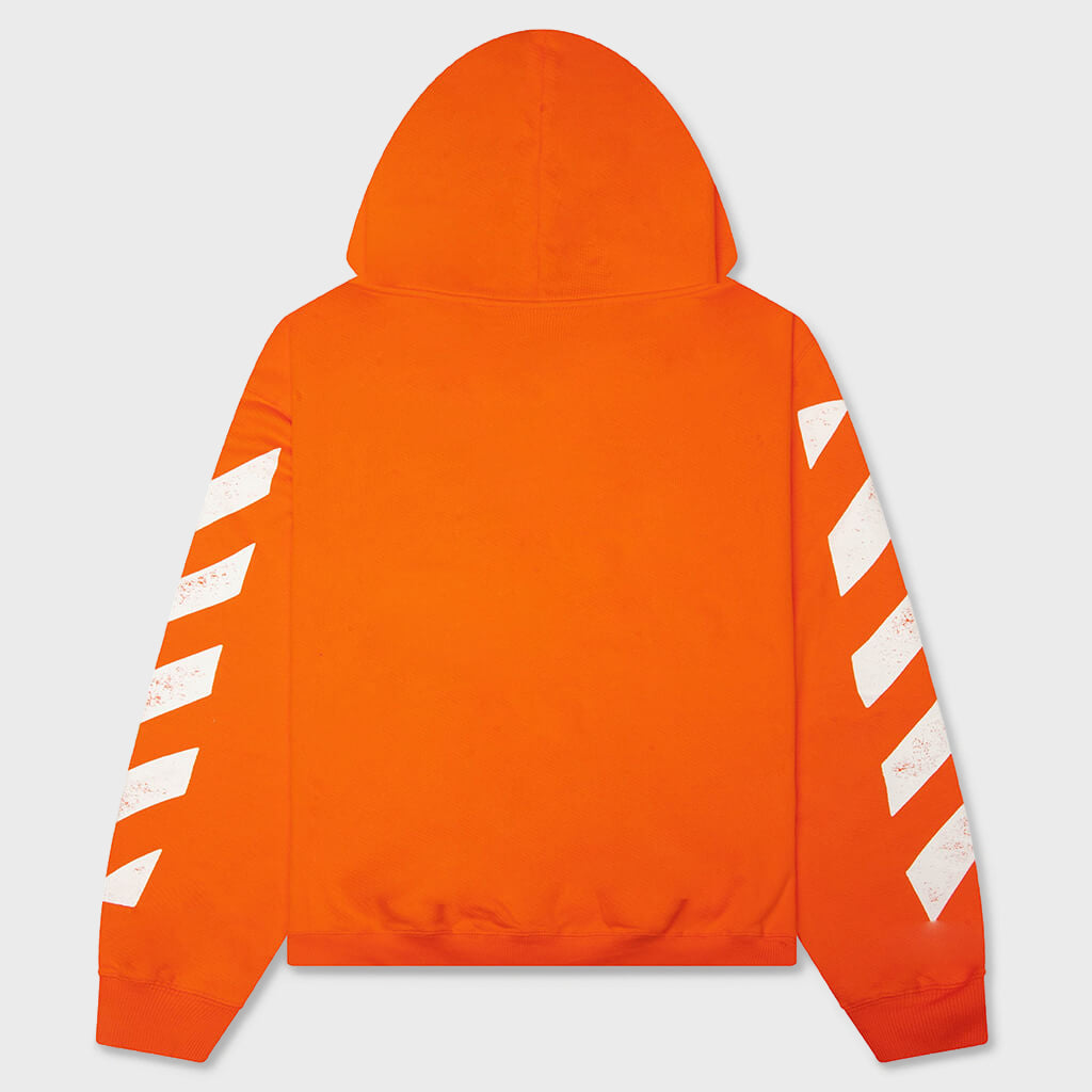 Core Diagonal Zip Hoodie - Orange Tiger