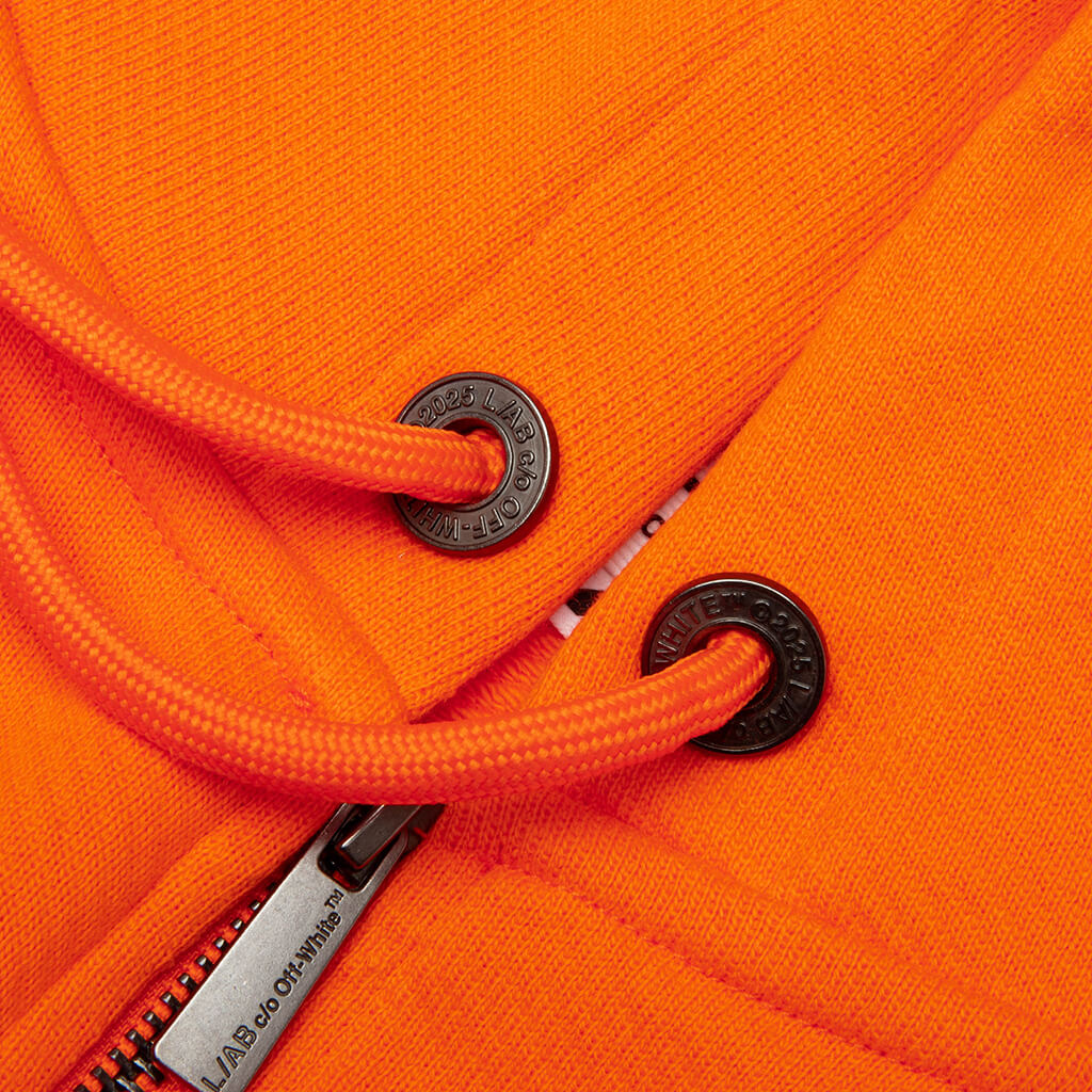 Core Diagonal Zip Hoodie - Orange Tiger