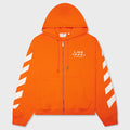 Core Diagonal Zip Hoodie - Orange Tiger