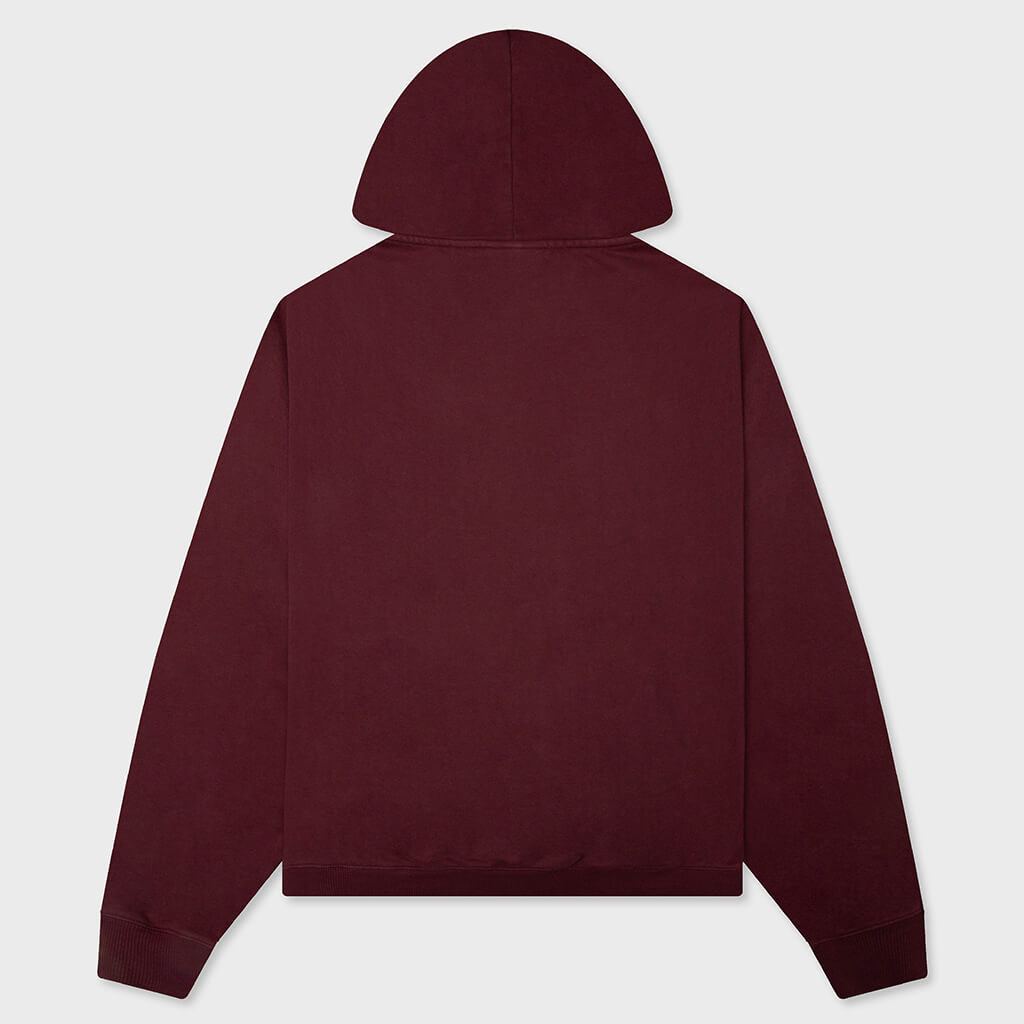 Diag Garment Wash Hoodie - Red Dahlia