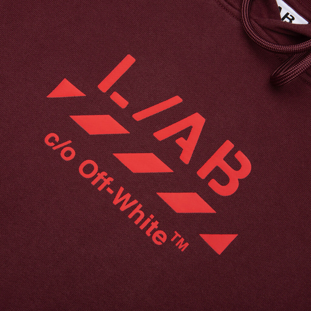Diag Garment Wash Hoodie - Red Dahlia