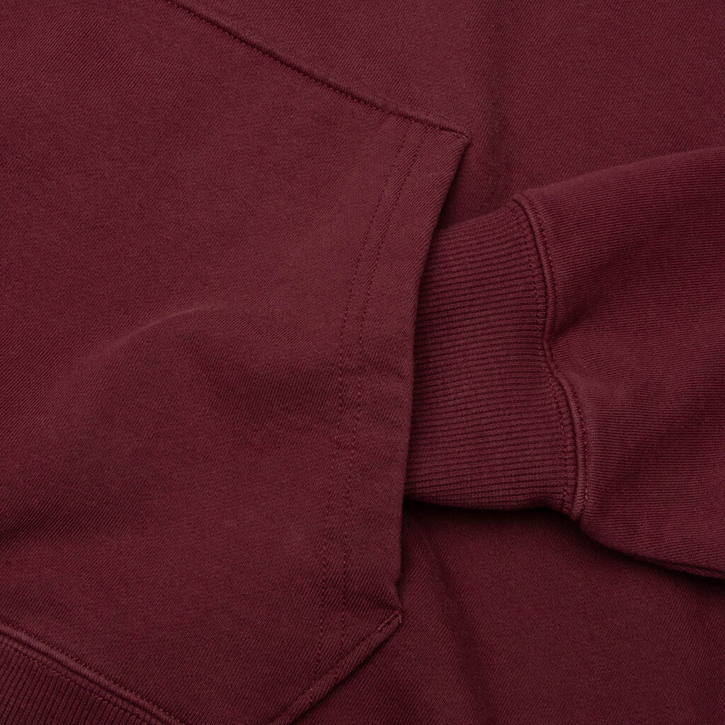 Diag Garment Wash Hoodie - Red Dahlia