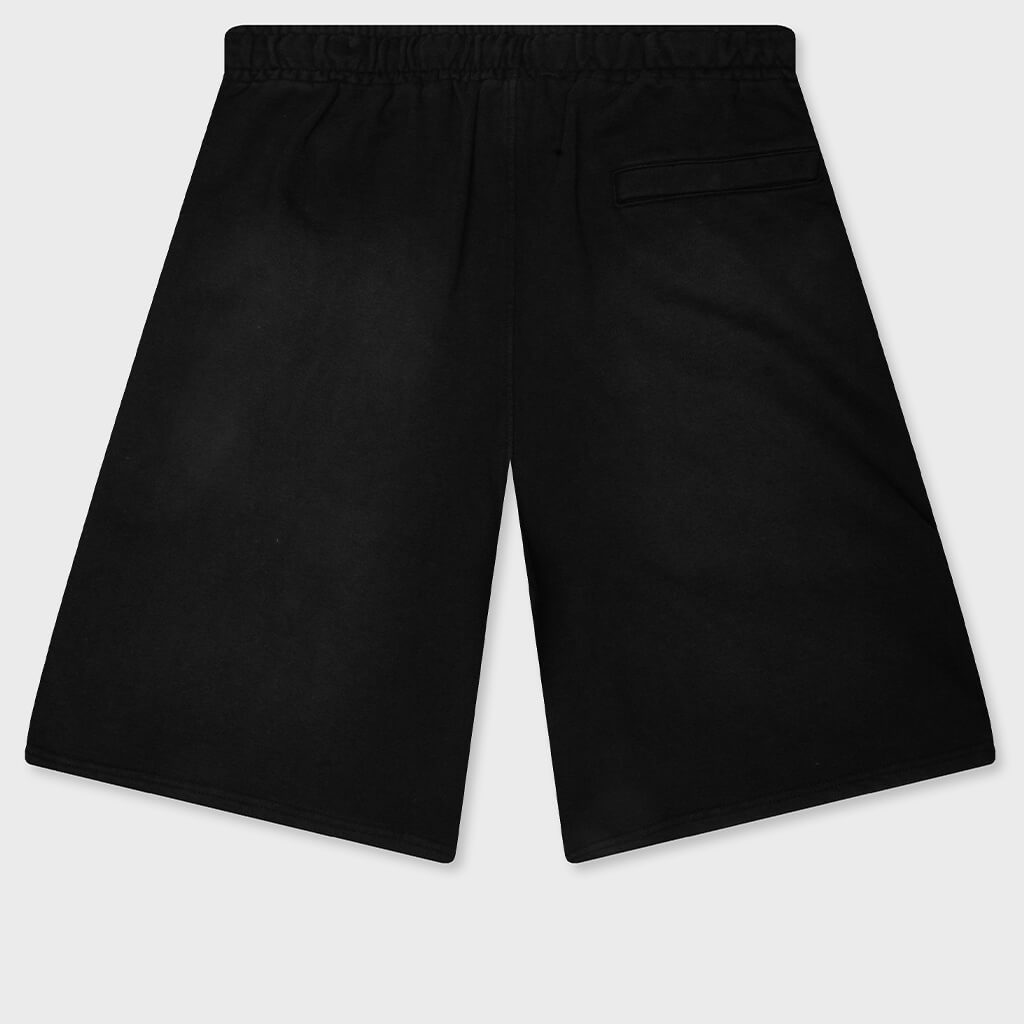 Diag Garment Wash Shorts - Black